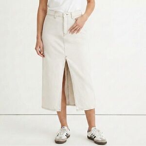 NWT Dala Denim Neat Maxi Skirt Salt Ivory Cream Jean Sz 29